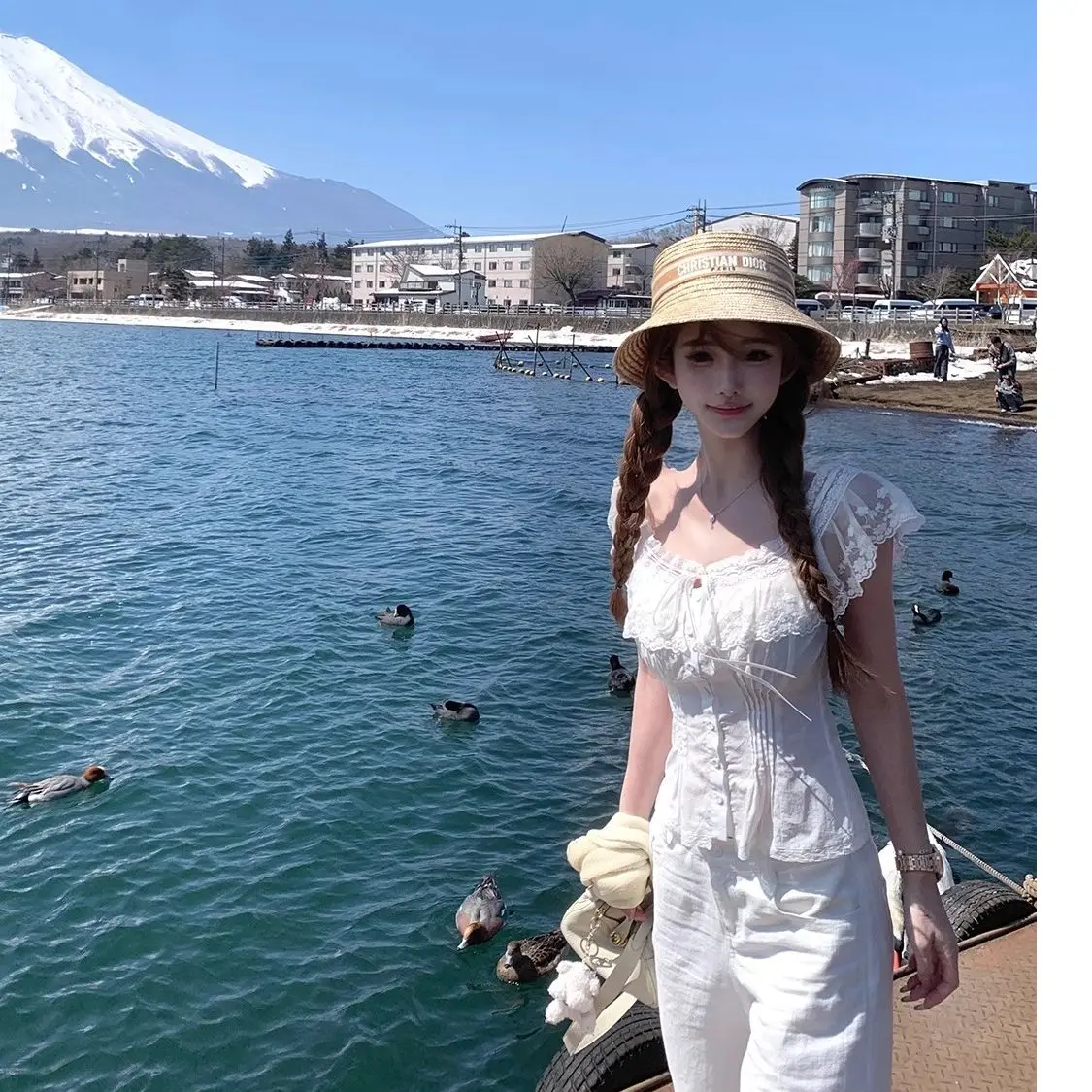 White Lace Short Sleeve Shirt Women Summer Elegance Pure Desire Sexy Spicy Short Shoulder Exposure Chiffon Top Korean Style C...
White Lace Short Sleeve Shirt Women Summer Elegance Pure Desire Sexy Spicy Short Shoulder Exposure Chiffon Top Korean Style C...