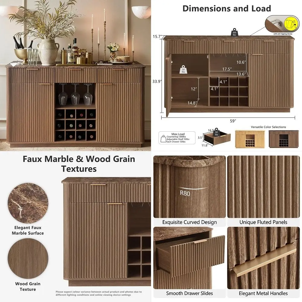 Large Coffee Bar Cabinet with 2 Fridge Space, 70.8 L Kitchen Wine Cabinet, Wood Buffet Sideboard Table Station, Farmhouse Liquo
Large Coffee Bar Cabinet with 2 Fridge Space, 70.8 L Kitchen Wine Cabinet, Wood Buffet Sideboard Table Station, Farmhouse Liquo