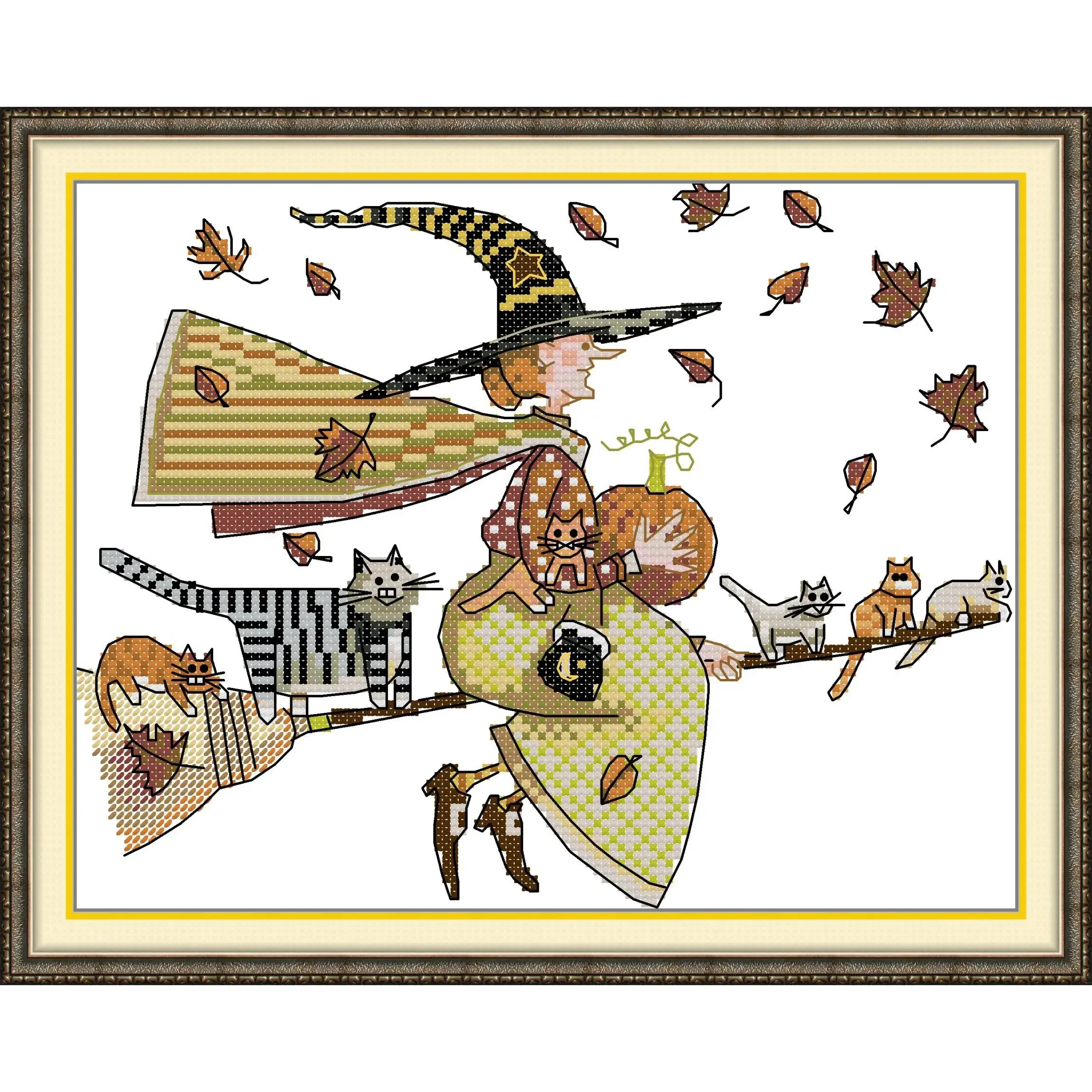 Joy Sunday Pre-printed Cross Stitch Kit DIY Easy Pattern Aida 14/11CT Stamped Fabric Embroidery Set-The Witch and The Cat
Joy Sunday Pre-printed Cross Stitch Kit DIY Easy Pattern Aida 14/11CT Stamped Fabric Embroidery Set-The Witch and The Cat