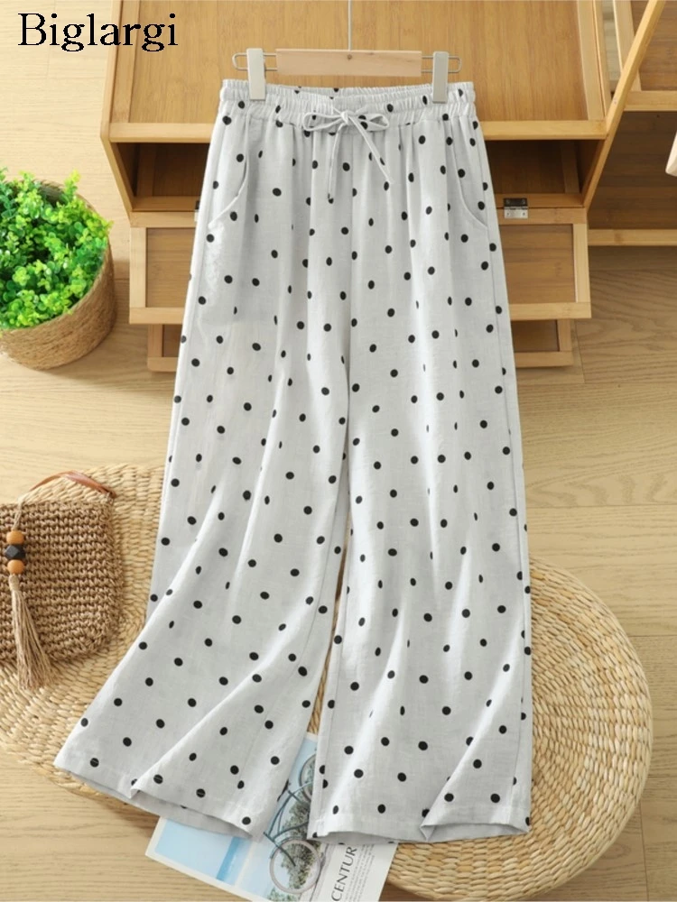 Oversized Elastic High Waist Summer Pant Women Polka Dot Print Fashion Casual Ladies Trousers Wide Leg Loose Woman Pants
Oversized Elastic High Waist Summer Pant Women Polka Dot Print Fashion Casual Ladies Trousers Wide Leg Loose Woman Pants
