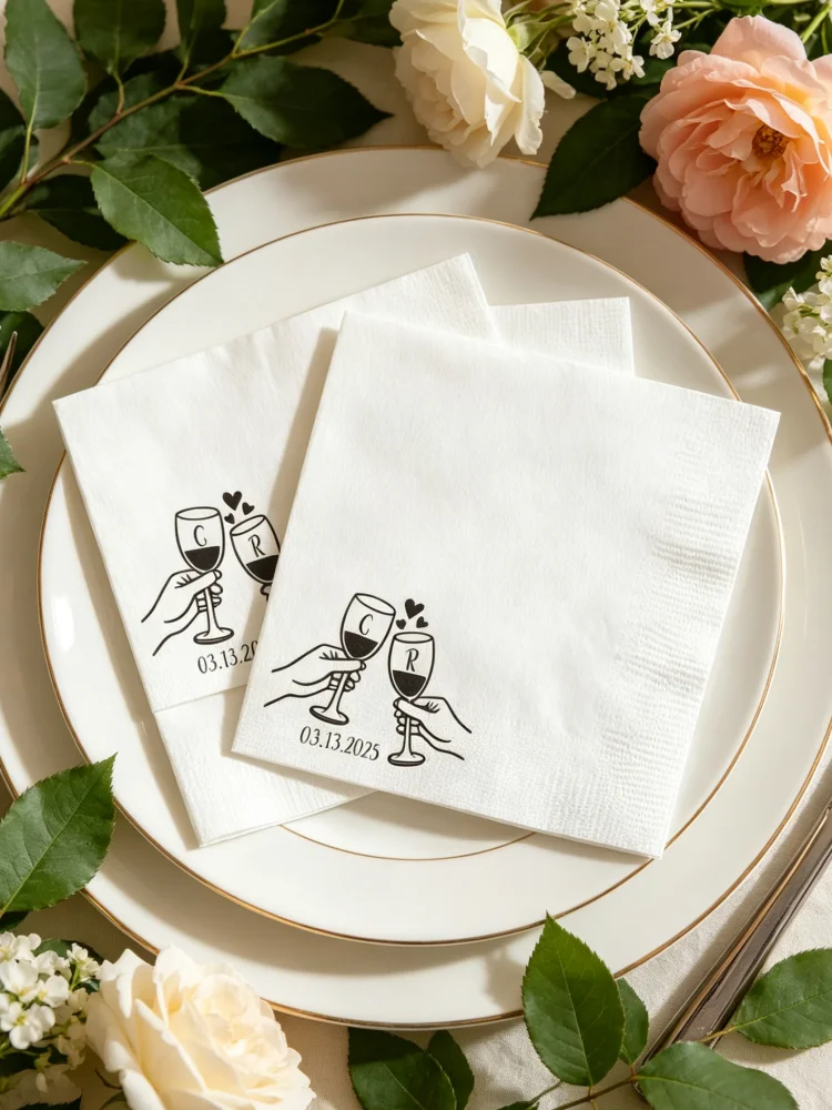 Custom Monogram Wedding Cocktail Napkins, Personalized Disposable Beverage Paper Napkins, Table Decor Favors for Wedding
Custom Monogram Wedding Cocktail Napkins, Personalized Disposable Beverage Paper Napkins, Table Decor Favors for Wedding