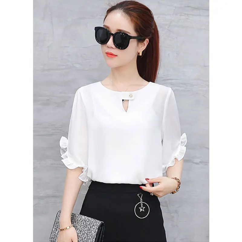 Women Clothes Summer Fashion Simplicity Solid Color Chiffon Short Sleeve Shirts Women Casual All-match Elegant Temperament Tops
Women Clothes Summer Fashion Simplicity Solid Color Chiffon Short Sleeve Shirts Women Casual All-match Elegant Temperament Tops