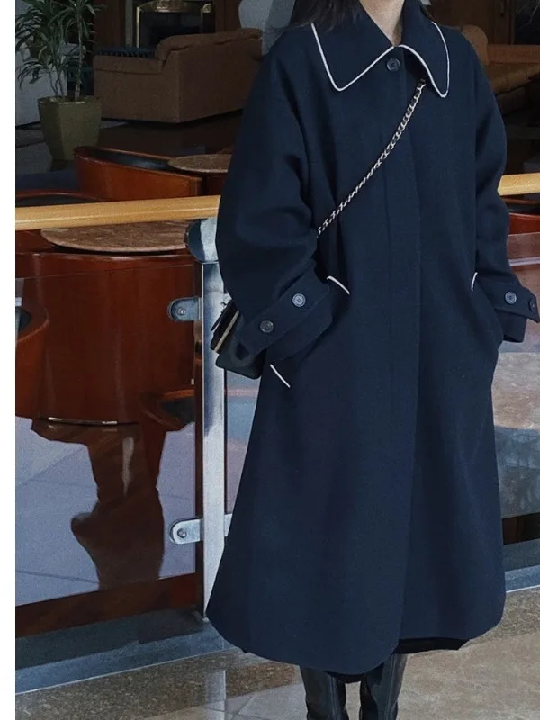 Ретро-академическое шерстяное пальто с длинным воротником-стойкой и хлопковой подкладкой, женское корейское пальто свободного кроя, теплое зимнее пальто
Ретро-академическое шерстяное пальто с длинным воротником-стойкой и хлопковой подкладкой, женское корейское пальто свободного кроя, теплое зимнее пальто