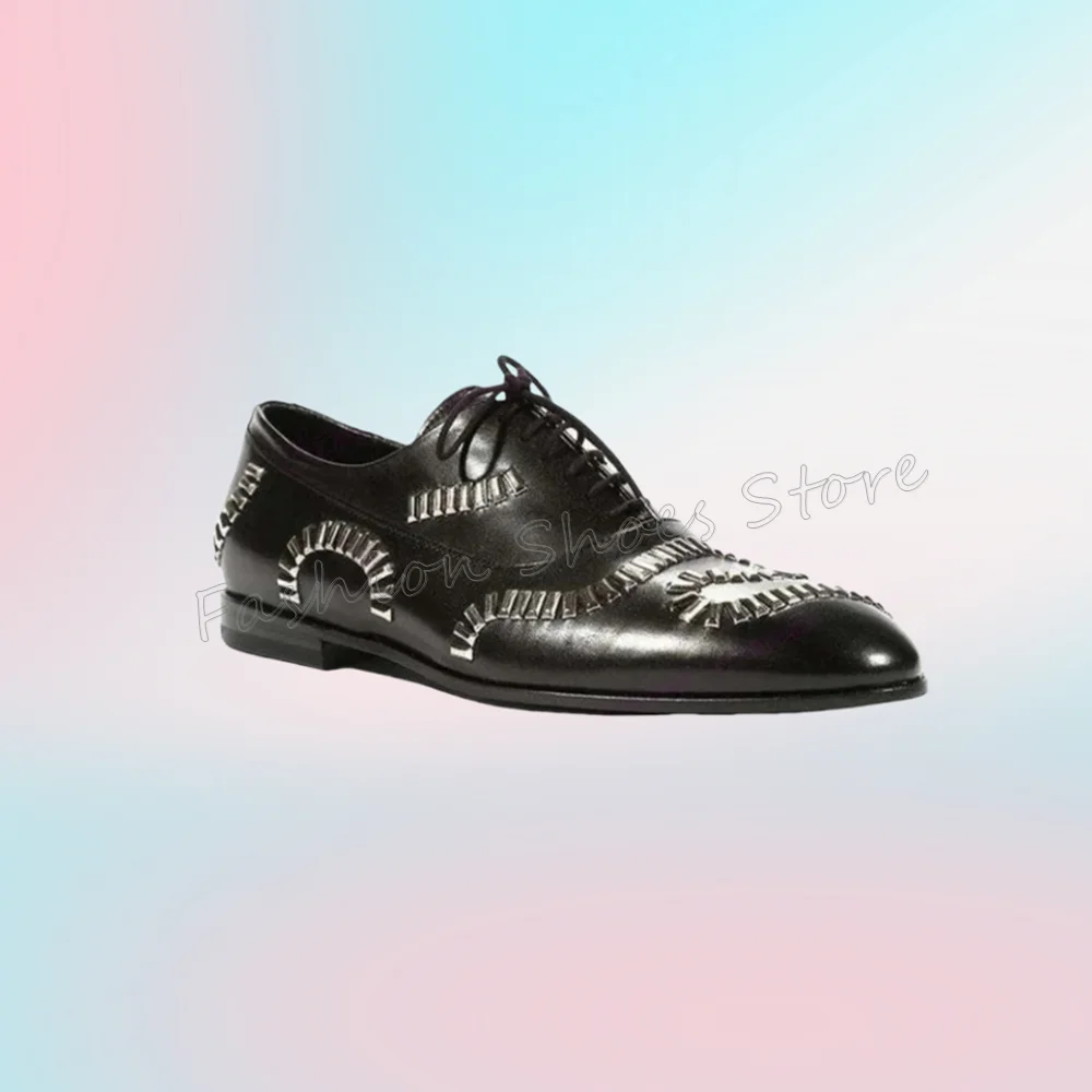 Black Crystal Decor Men's Dress Shoes Cross Tied Matte Leather Shoes for Men Handmade Luxury Runway Shoes Zapatos Para Hombres
Black Crystal Decor Men's Dress Shoes Cross Tied Matte Leather Shoes for Men Handmade Luxury Runway Shoes Zapatos Para Hombres