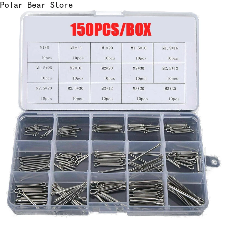 M1 M1.5 M2 M2.5 M3 150PCS Cotter Pins Set Split Pin Assortment Kit Cotter Pins with Box for Automotive Mechanics Power Equipment
M1 M1.5 M2 M2.5 M3 150PCS Cotter Pins Set Split Pin Assortment Kit Cotter Pins with Box for Automotive Mechanics Power Equipment