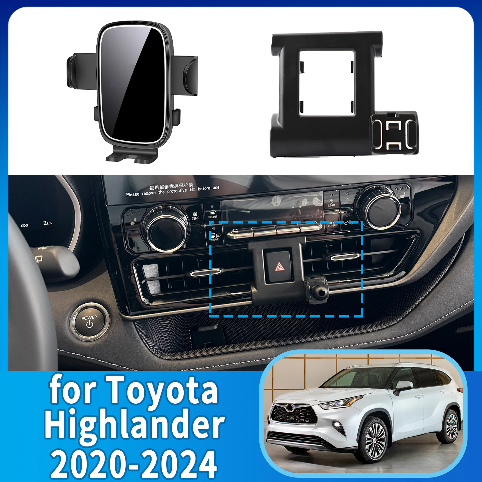 fit for Toyota Highlander XU70 2020 2021-2024 Phone Holder, Dashboard Screen Mount Bracket Easy Installation Car accessoires
fit for Toyota Highlander XU70 2020 2021-2024 Phone Holder, Dashboard Screen Mount Bracket Easy Installation Car accessoires