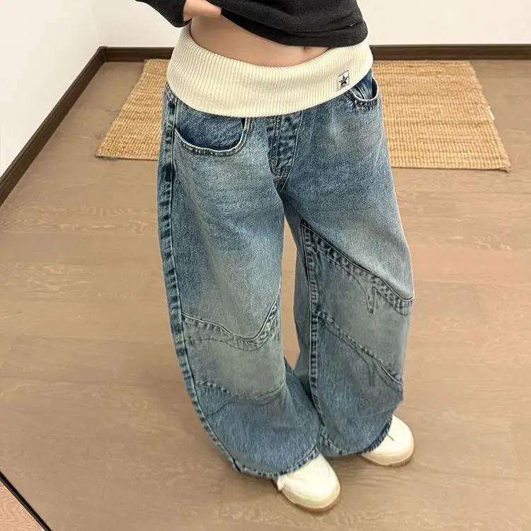 American-style Loose Design Rope Waist-top Denim Pants Cool Distressed Washed Loose Straight-leg Floor-length Pants
American-style Loose Design Rope Waist-top Denim Pants Cool Distressed Washed Loose Straight-leg Floor-length Pants