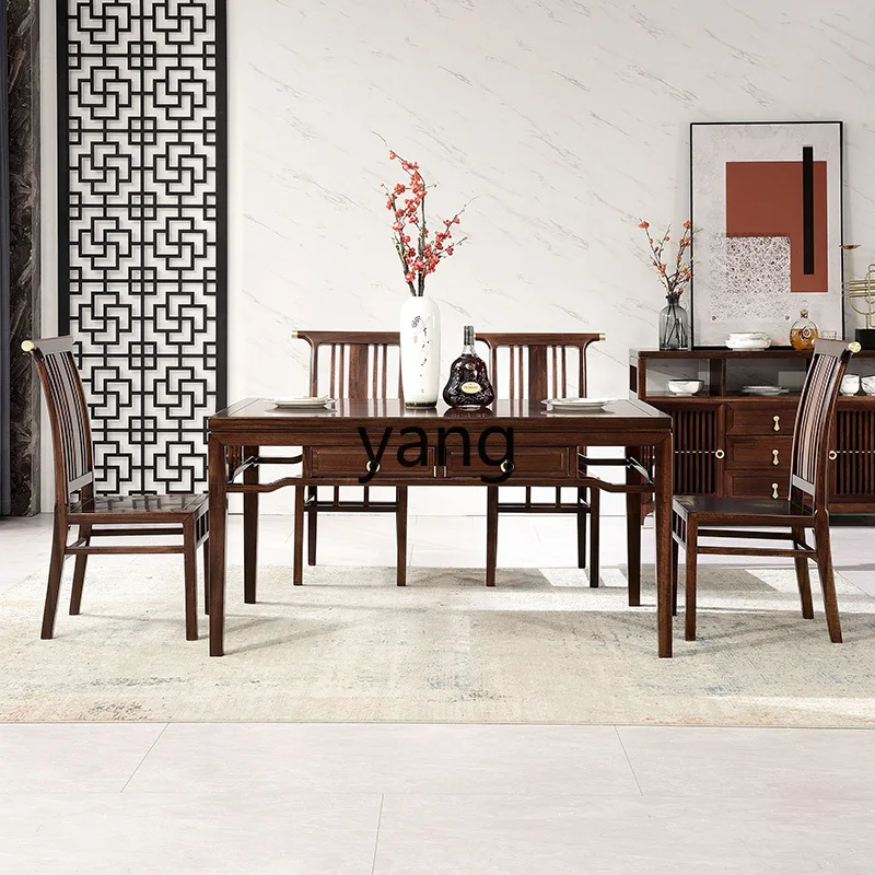 LTT New Chinese Style Solid Wood Dining Table and Chair Set Home Use Rectangular Dining Table Ebony Wood Dining Table
LTT New Chinese Style Solid Wood Dining Table and Chair Set Home Use Rectangular Dining Table Ebony Wood Dining Table