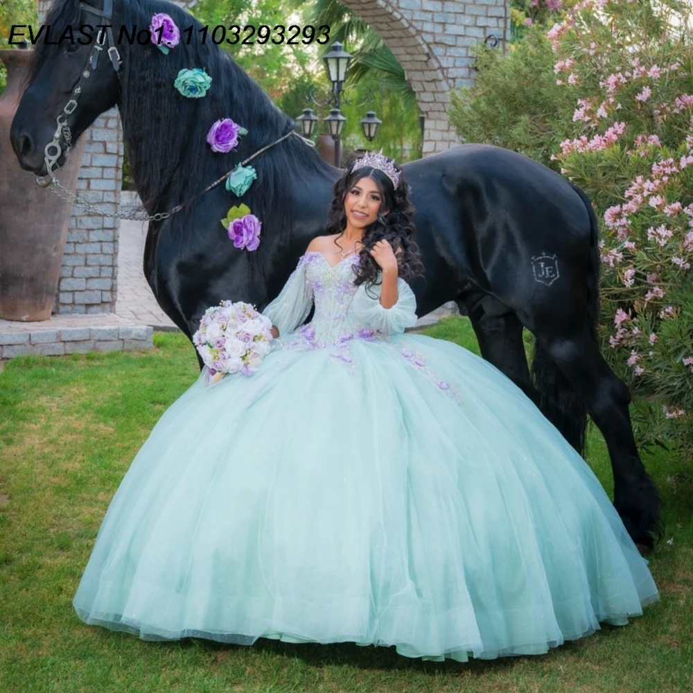 EVLAST блестящее мятное бальное платье Quinceanera по индивидуальному заказу фиолетовое кружевное платье с аппликацией и бантом из бисера Sweet 16, Vestidos De 15 Anos E1Q977
EVLAST блестящее мятное бальное платье Quinceanera по индивидуальному заказу фиолетовое кружевное платье с аппликацией и бантом из бисера Sweet 16, Vestidos De 15 Anos E1Q977
