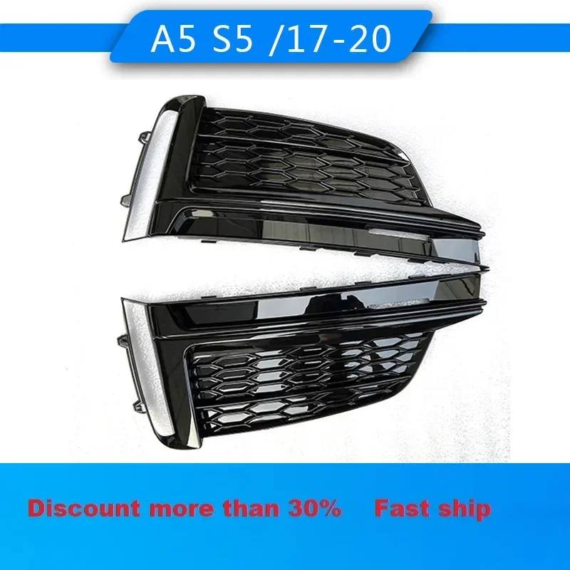 Car Front Bumper Grille Trim Fog Light Cover Frame For 2017-2020 Audi A5 B9 Refit upgrade S5 Auto Lamp protection 
Car Front Bumper Grille Trim Fog Light Cover Frame For 2017-2020 Audi A5 B9 Refit upgrade S5 Auto Lamp protection