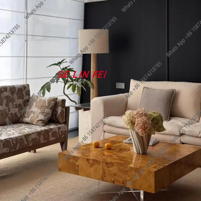 French medieval style tree tumor veneer parquet coffee table Italian light luxury acrylic transparent suspended coffee table
French medieval style tree tumor veneer parquet coffee table Italian light luxury acrylic transparent suspended coffee table