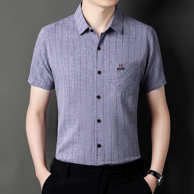 Embroidered Solid Color Shirts For Men Pocket Casual Short Sleeve Summer New Quality Smooth Comfortable Fashion Camisa Masculina
Embroidered Solid Color Shirts For Men Pocket Casual Short Sleeve Summer New Quality Smooth Comfortable Fashion Camisa Masculina