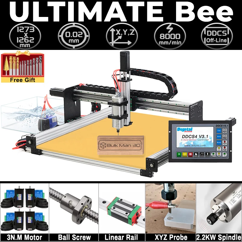 20% OFF BulkMan3D ULTIMATE Bee CNC Engraver Offline DDCS4V3.1 4-Axis DIY Wood CNC Router Machine for Metal Wood Acrylic PCB Mill
20% OFF BulkMan3D ULTIMATE Bee CNC Engraver Offline DDCS4V3.1 4-Axis DIY Wood CNC Router Machine for Metal Wood Acrylic PCB Mill