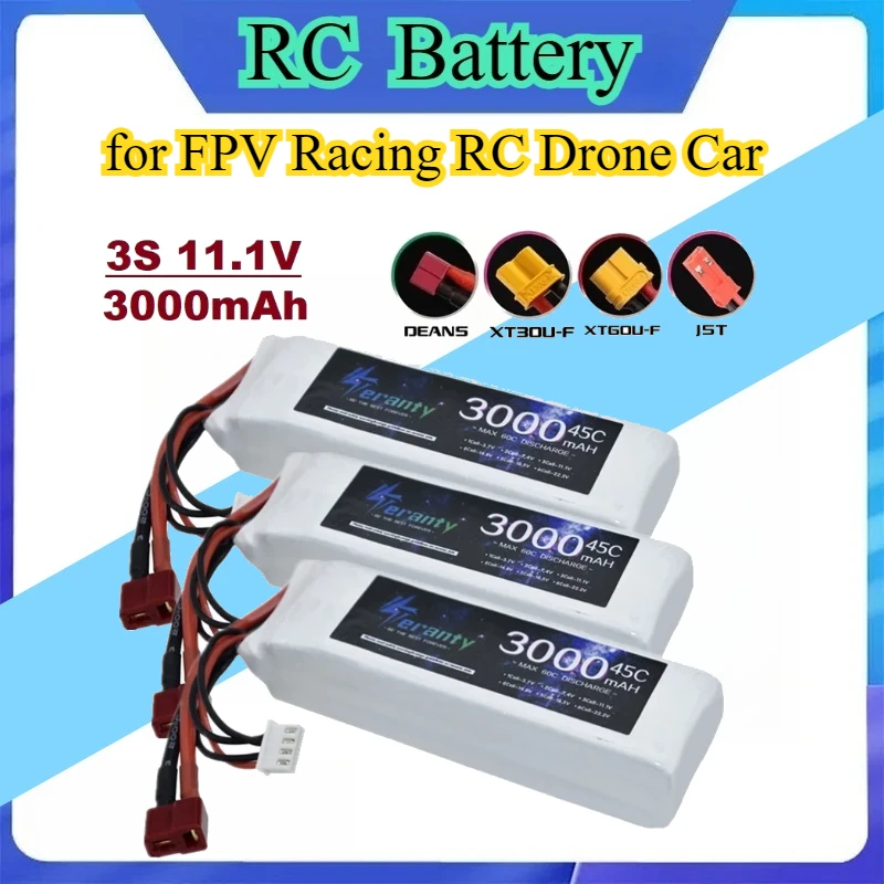 3S 11.1V 3000mAh 45C 6S 22.2V 5200mAh 60C Softcase Lipo Battery XT60 DEANS T XT30 for FPV Racing RC Drone Car
3S 11.1V 3000mAh 45C 6S 22.2V 5200mAh 60C Softcase Lipo Battery XT60 DEANS T XT30 for FPV Racing RC Drone Car