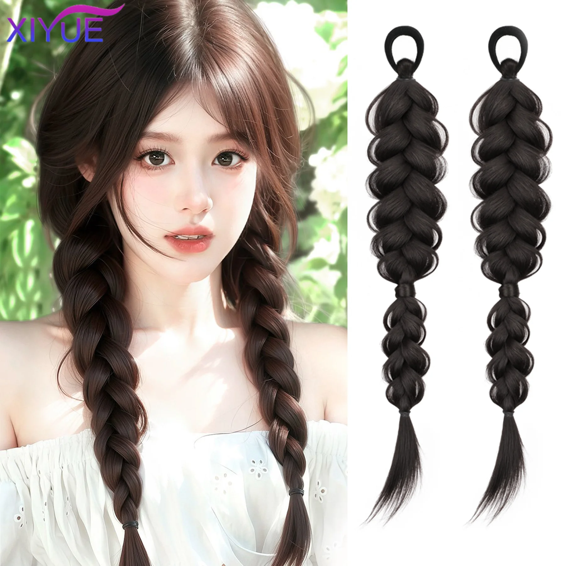 Synthetic Braided Twist Braids ponytail Hair Extension Black Natural Wig Long Ponytail Hair Band Rubber Band Women's Wig
Synthetic Braided Twist Braids ponytail Hair Extension Black Natural Wig Long Ponytail Hair Band Rubber Band Women's Wig