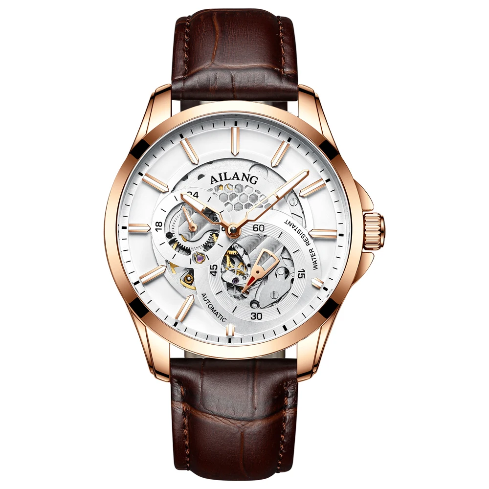 AILANG Top Brand Luxury Mechanical Watch for Men Leather Strap Waterproof Military Sport Automatic Skeleton Wristwatches Mens
AILANG Top Brand Luxury Mechanical Watch for Men Leather Strap Waterproof Military Sport Automatic Skeleton Wristwatches Mens