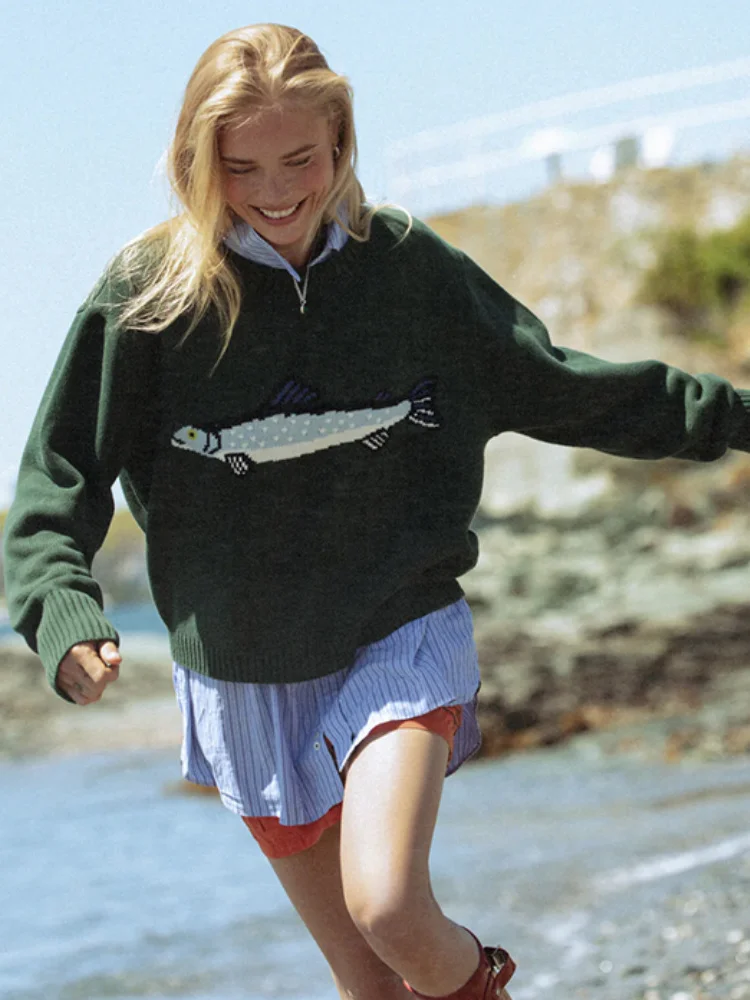 Женский модный вязаный свитер в стиле ретро с круглым вырезом, А-силуэт, с принтом, облегающий пуловер, новинка 2026 года, для осени-зимы, для прогулок и свиданий
Женский модный вязаный свитер в стиле ретро с круглым вырезом, А-силуэт, с принтом, облегающий пуловер, новинка 2026 года, для осени-зимы, для прогулок и свиданий