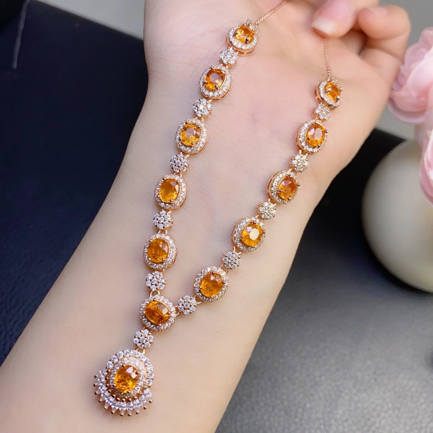 5*6mm Natural Fanta Stone Necklace 925 Sterling Silver Fine Crafted High Clarity Orange Gemstone Luxury Statement Jewelry
5*6mm Natural Fanta Stone Necklace 925 Sterling Silver Fine Crafted High Clarity Orange Gemstone Luxury Statement Jewelry