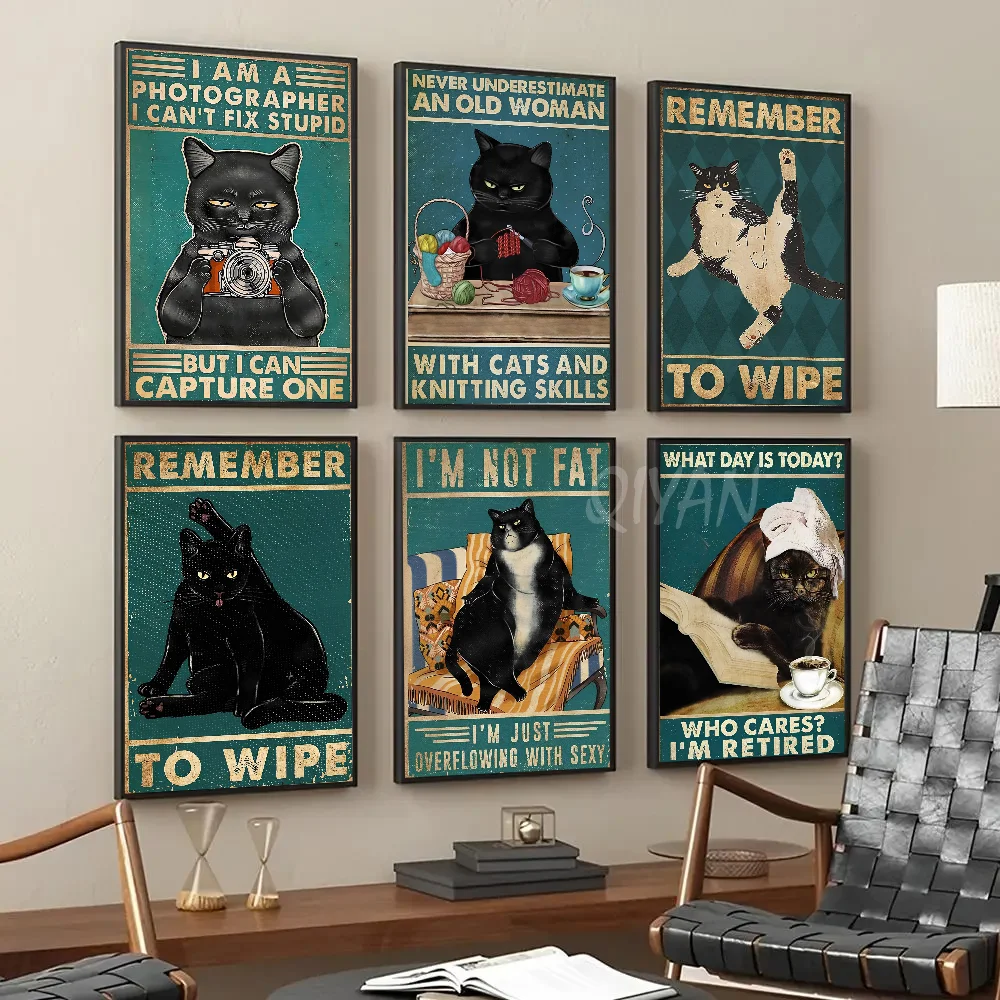 Funny Novelty Black Cat Poster Paper Print Home Living Room Bedroom Entrance Bar Restaurant Cafe Art Painting Decoration
Funny Novelty Black Cat Poster Paper Print Home Living Room Bedroom Entrance Bar Restaurant Cafe Art Painting Decoration