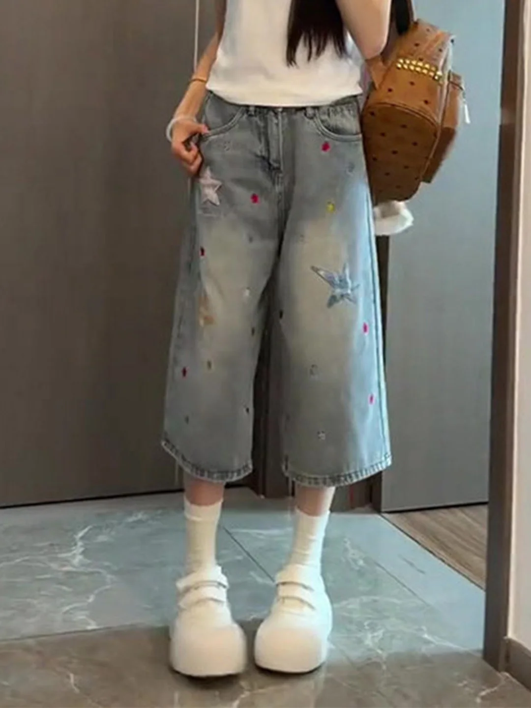 High Waist Wide Leg Jeans Women's Summer New Style BF Lazy Star Patch Seven Inch Denim Pants Loose Slimming Straight Cut
High Waist Wide Leg Jeans Women's Summer New Style BF Lazy Star Patch Seven Inch Denim Pants Loose Slimming Straight Cut