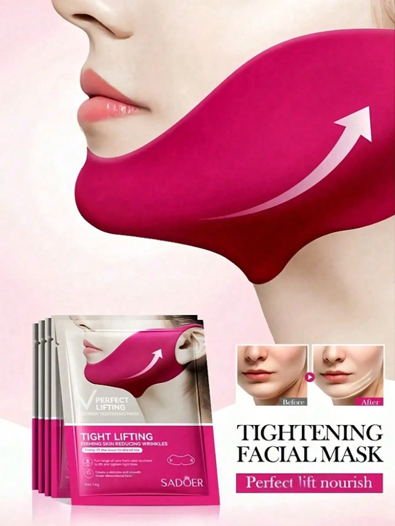 1/3/5pcs V-Shaped Face Mask Chin Lifting Patch Ear Hook Face Mask, Double V Ear Hook V-Line Face Mask, V-Line Lifting Face Mask
1/3/5pcs V-Shaped Face Mask Chin Lifting Patch Ear Hook Face Mask, Double V Ear Hook V-Line Face Mask, V-Line Lifting Face Mask