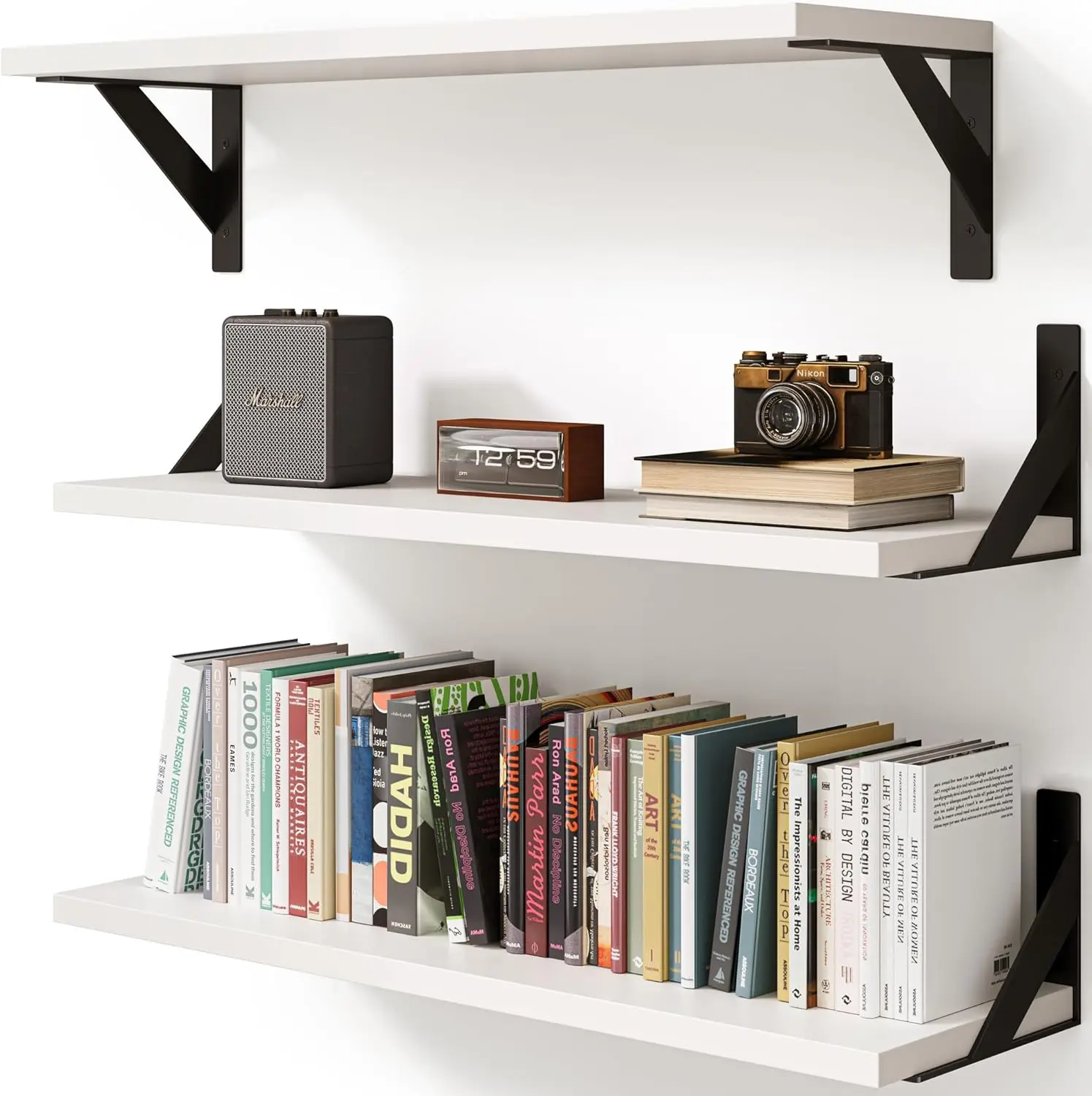 Floating Shelves for Wall, Wall Mount Book Shelf, Hanging Shelves, Wall Bookshelf for Bedroom, Office, Living Room
Floating Shelves for Wall, Wall Mount Book Shelf, Hanging Shelves, Wall Bookshelf for Bedroom, Office, Living Room