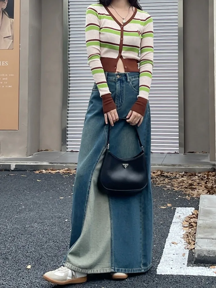 ZHISILAO New Long Denim Skirt Women Vintage Casual High Waist Jeans Skirt Autumn Winter 2023
ZHISILAO New Long Denim Skirt Women Vintage Casual High Waist Jeans Skirt Autumn Winter 2023