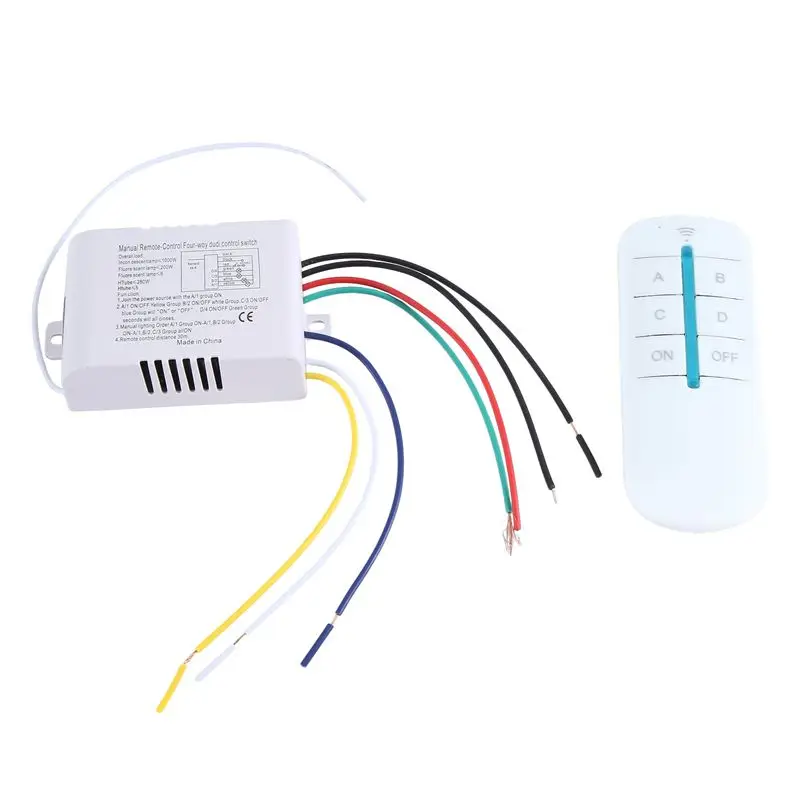 4 Way Light Lamp Digital Wireless Remote Control Switch ON/OFF 220V
4 Way Light Lamp Digital Wireless Remote Control Switch ON/OFF 220V
