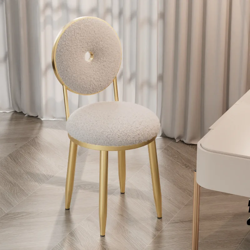 #Minimalist Modern Metal Frame Stool Backrest Makeup Stool Internet-Famous Lambswool Donut Chair Girls Bedroom Dressing Table
#Minimalist Modern Metal Frame Stool Backrest Makeup Stool Internet-Famous Lambswool Donut Chair Girls Bedroom Dressing Table