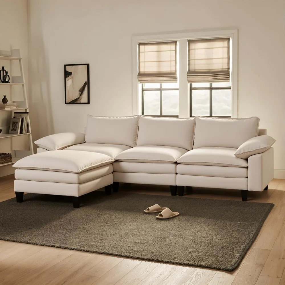 Modular Sectional Couches for Living Room L Shaped Comfy Cloud Couch with Ottoman Sectional Sofa for Apartment Beige Velvet
Modular Sectional Couches for Living Room L Shaped Comfy Cloud Couch with Ottoman Sectional Sofa for Apartment Beige Velvet