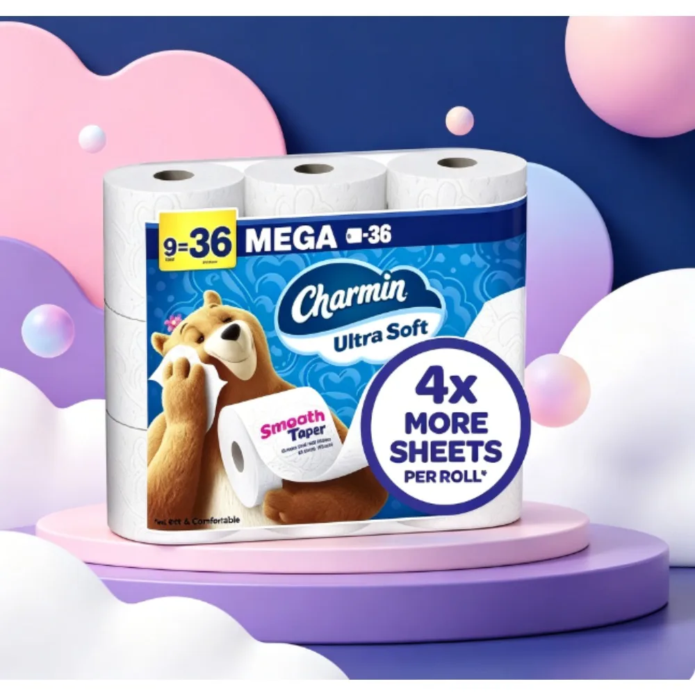 Charmin Ultra Soft TP, 9 Mega Rolls, 2-Ply
Charmin Ultra Soft TP, 9 Mega Rolls, 2-Ply