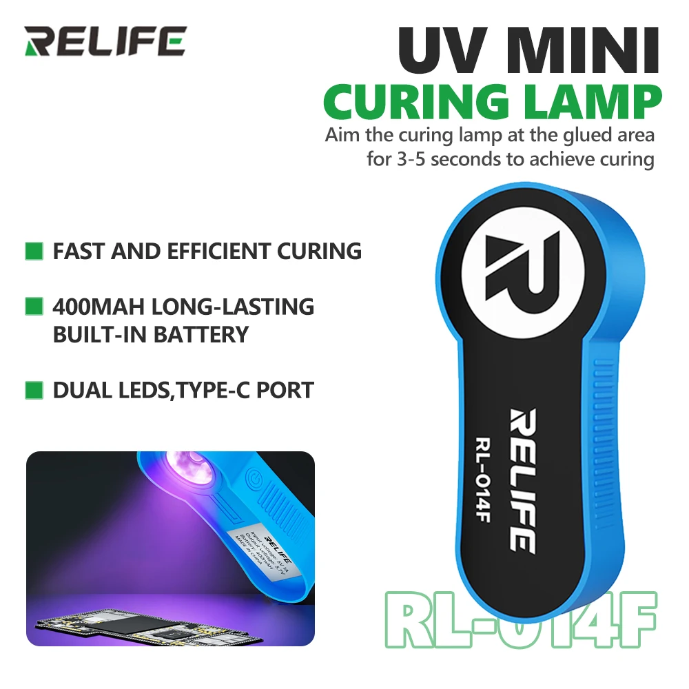 RELIFE RL-014F UV Mini Curing Lamp for Curing Mobile Phone Repair Adhesives Optical Adhesives Resin Adhesives Inks Tools
RELIFE RL-014F UV Mini Curing Lamp for Curing Mobile Phone Repair Adhesives Optical Adhesives Resin Adhesives Inks Tools