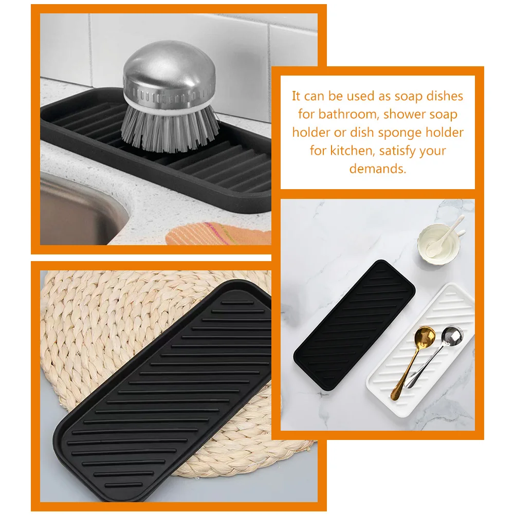 2 Pcs Black Silicone Sink Tray Dish Drying Mat Sponge Holder Kitchen Bathroom Vanity Tray Countertop Storage ganizer
2 Pcs Black Silicone Sink Tray Dish Drying Mat Sponge Holder Kitchen Bathroom Vanity Tray Countertop Storage ganizer
