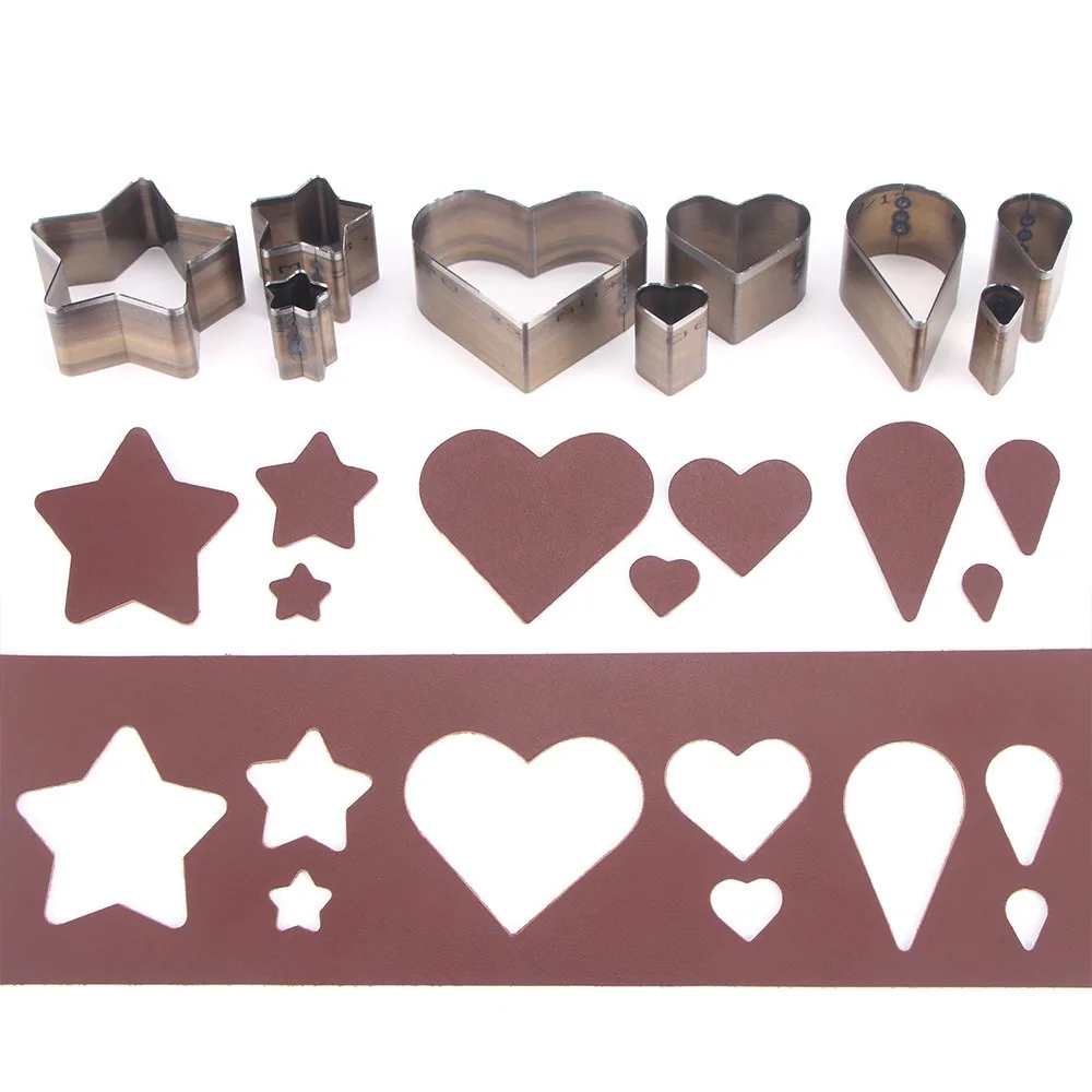 Leather Punching Tool Knife Die DIY Leatherware Craft Template Cutter Heart/Water Drop/Pentagram Shaped Die Crop Tool 15/30/50mm
Leather Punching Tool Knife Die DIY Leatherware Craft Template Cutter Heart/Water Drop/Pentagram Shaped Die Crop Tool 15/30/50mm