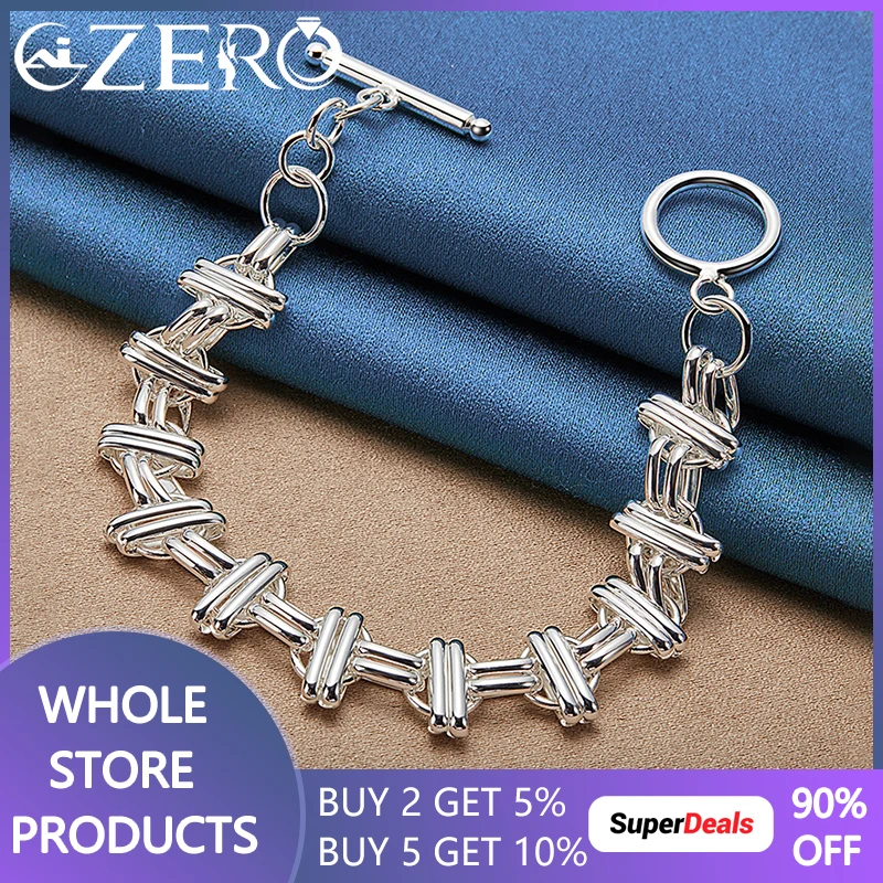 ALIZERO 925 Sterling Silver Cross Weaving Bracelet Chain For Woman Man Wedding Engagement Party Accessories Fashion Jewelry
ALIZERO 925 Sterling Silver Cross Weaving Bracelet Chain For Woman Man Wedding Engagement Party Accessories Fashion Jewelry