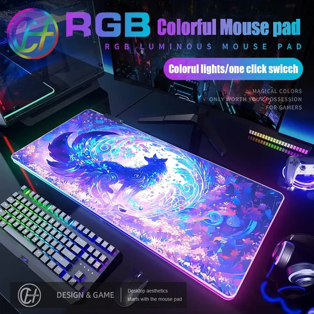 Игровой коврик для мыши HYBXAXC RGB, настольный коврик для геймеров, большой HD-коврик с LED-подсветкой, XXL, аниме, милый, розовый, с изображением лисы, RGB-коврик для мыши
Игровой коврик для мыши HYBXAXC RGB, настольный коврик для геймеров, большой HD-коврик с LED-подсветкой, XXL, аниме, милый, розовый, с изображением лисы, RGB-коврик для мыши