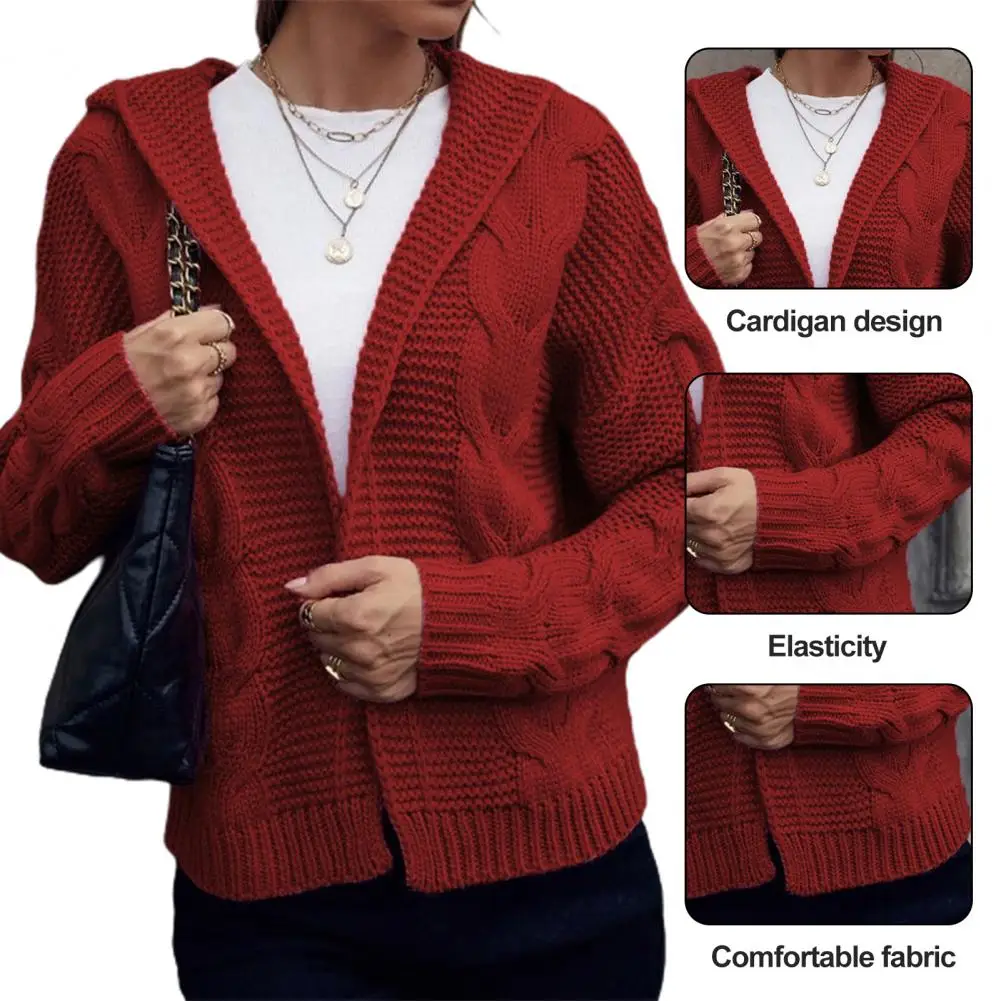 Acrylic Polyester Sweater Coat Stylish Women's Chunky Knit Hooded Cardigan Cozy Elegant Outerwear for Fall Winter Solid Color
Acrylic Polyester Sweater Coat Stylish Women's Chunky Knit Hooded Cardigan Cozy Elegant Outerwear for Fall Winter Solid Color