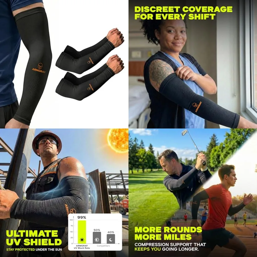 Arm Sleeves for Men and Women - UV Sun Protection Cooling Compression - Tattoo Cover Up Sleeve for Daily Wear Work
Arm Sleeves for Men and Women - UV Sun Protection Cooling Compression - Tattoo Cover Up Sleeve for Daily Wear Work