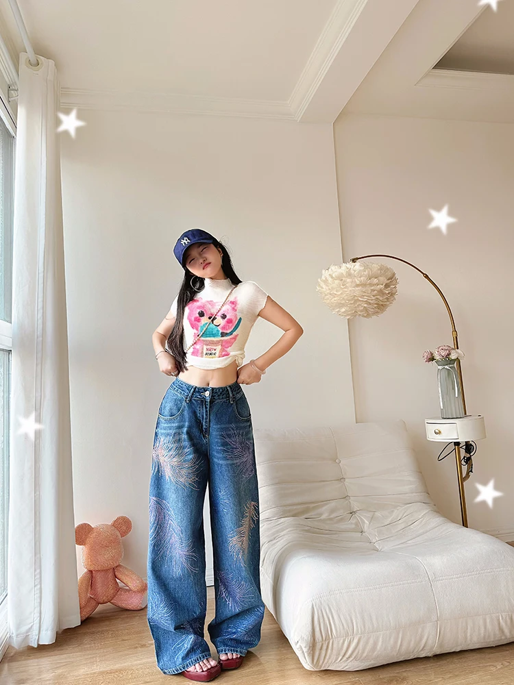 Джинсы женские Zhaodaqian Splendid Firework, прямые, с тяжелой отделкой стразами, летние, в стиле французского кэжуал, с перьями...
Джинсы женские Zhaodaqian Splendid Firework, прямые, с тяжелой отделкой стразами, летние, в стиле французского кэжуал, с перьями...