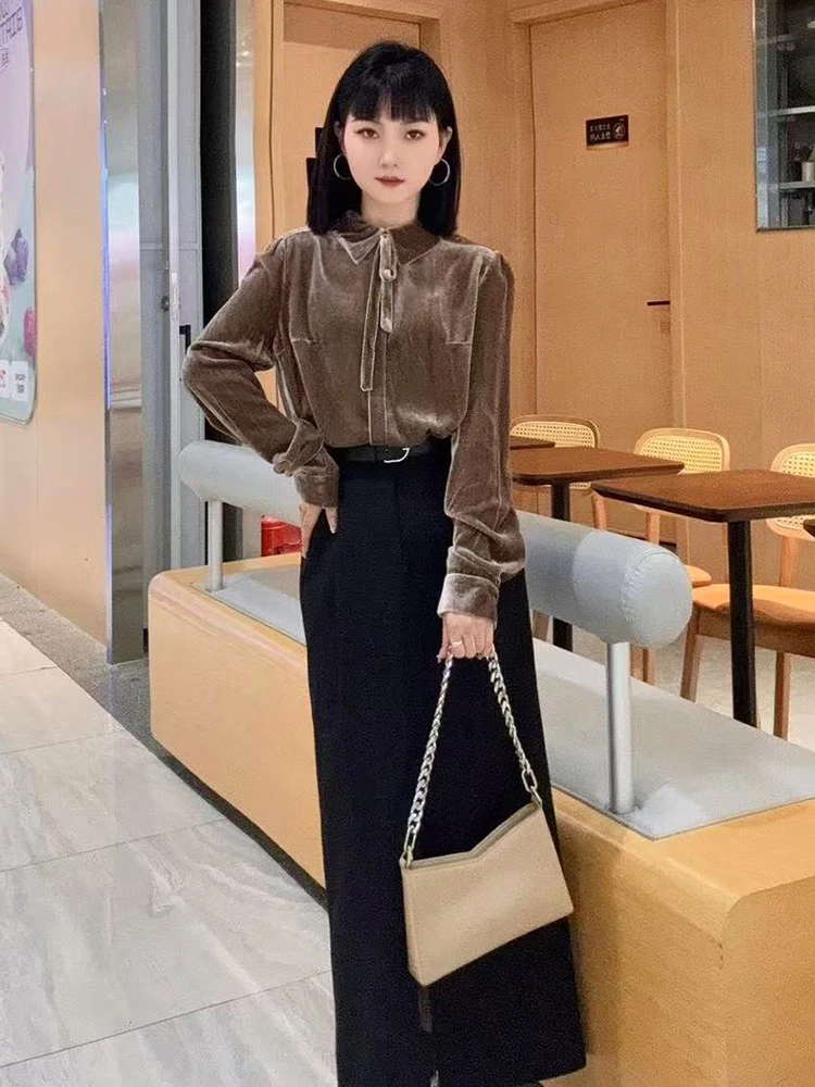 High-End Velvet irt Spring Season Tie-Collar Design Women's Top Ele Commute Sle Long Sve Polyester Fiber Blouse
High-End Velvet irt Spring Season Tie-Collar Design Women's Top Ele Commute Sle Long Sve Polyester Fiber Blouse