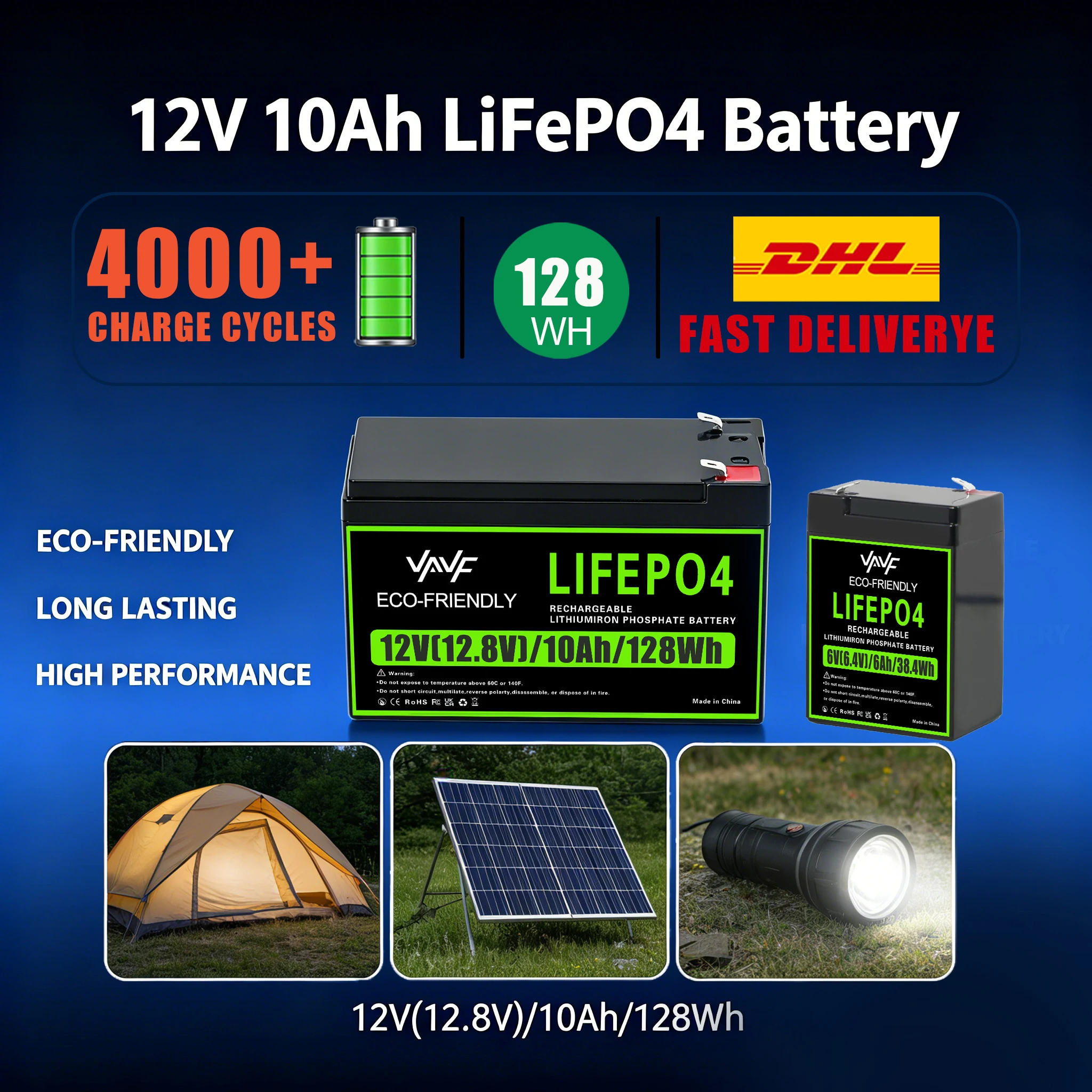 LiFePO4 Battery 12V 10000mAh with Built-in BMS4000+Cycles⛵Perfect for Solar Power Systems,RVs,Marine Vessels,Off-Road Trips
LiFePO4 Battery 12V 10000mAh with Built-in BMS4000+Cycles⛵Perfect for Solar Power Systems,RVs,Marine Vessels,Off-Road Trips