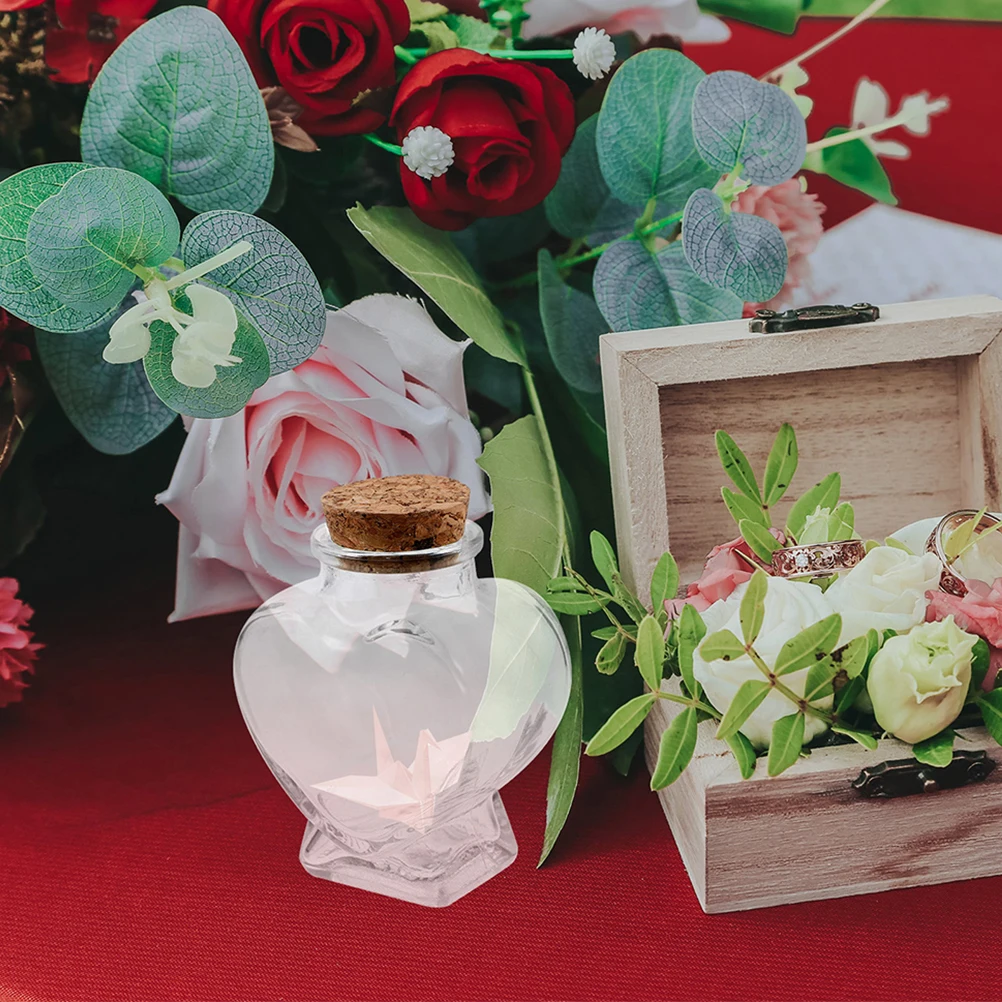 4 Pcs Heart Shaped Glass Bottle Set Clear Jar Cork Lid Mini Size Decorative Valentine Wedding Party Supplies DIY Crafts Storage
4 Pcs Heart Shaped Glass Bottle Set Clear Jar Cork Lid Mini Size Decorative Valentine Wedding Party Supplies DIY Crafts Storage