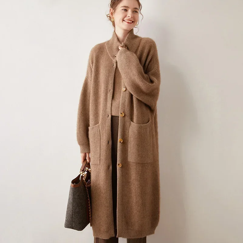 Hot Sale Winter New 100% Cashmere Cardigan Knitted Sweater Women's Fashion Loose Large Size Coat Solid Thicken Long Cardigans
Hot Sale Winter New 100% Cashmere Cardigan Knitted Sweater Women's Fashion Loose Large Size Coat Solid Thicken Long Cardigans
