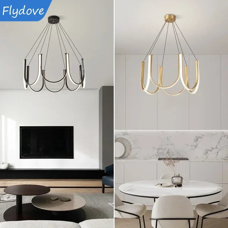 Nordic Italian Designer Aluminum U-shaped Chandeliers Restaurant Kitchen Black Gold Pendant Minimalist Bedroom Hotel Decor Light
Nordic Italian Designer Aluminum U-shaped Chandeliers Restaurant Kitchen Black Gold Pendant Minimalist Bedroom Hotel Decor Light