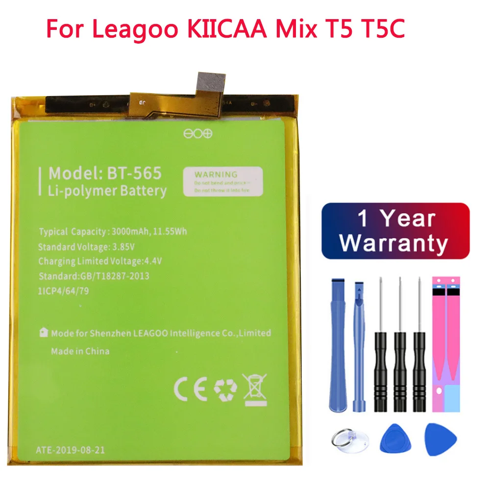 100% Original BT-565/BT-566 3000mAh Battery For Leagoo KIICAA Mix T5 T5C BT565/BT566 Mobile Smart Phone Parts Batterie batteries
100% Original BT-565/BT-566 3000mAh Battery For Leagoo KIICAA Mix T5 T5C BT565/BT566 Mobile Smart Phone Parts Batterie batteries