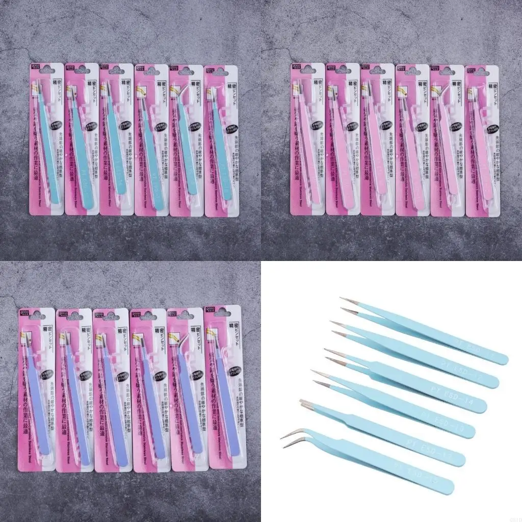 6Pcs Anti-Static Stainless Steel Straight Curved Tip Tweezers Nippers for Electronics Silicone Resin Jewelry Making
6Pcs Anti-Static Stainless Steel Straight Curved Tip Tweezers Nippers for Electronics Silicone Resin Jewelry Making