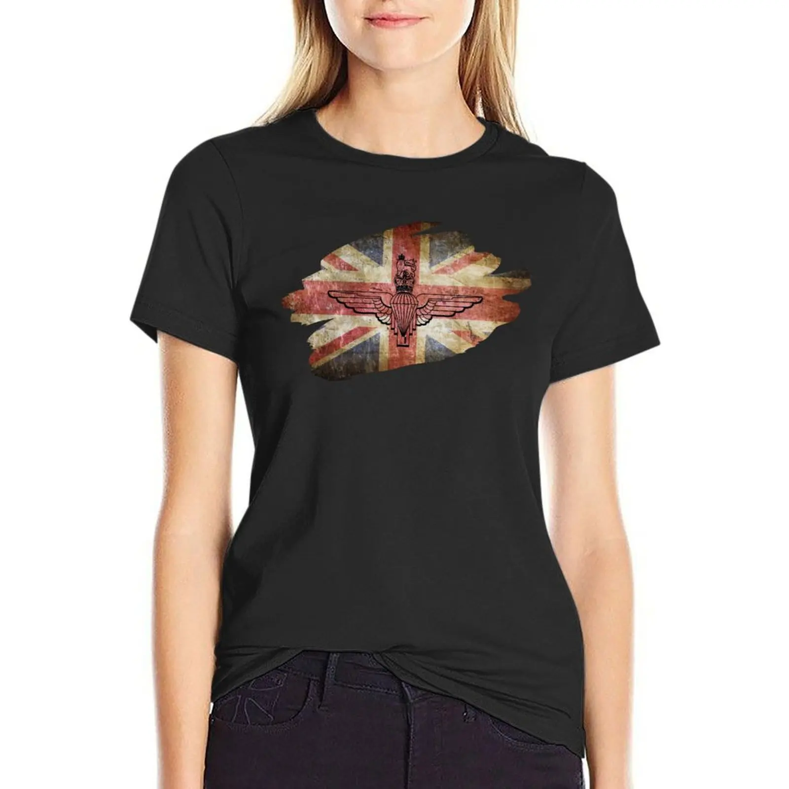 Parachute Regiment Emblem on Union Jack T-Shirt Female clothing vintage clothes animal print Women's tops
Parachute Regiment Emblem on Union Jack T-Shirt Female clothing vintage clothes animal print Women's tops