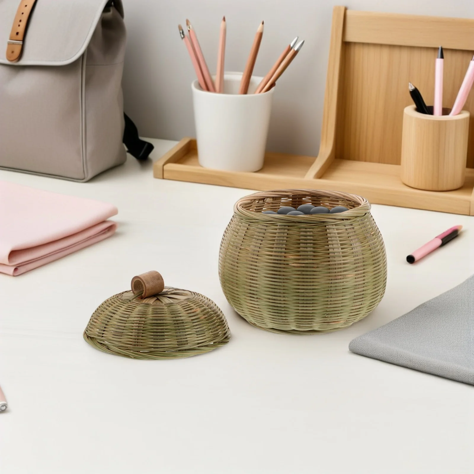 2 шт. Artisan Woven Go Stones Jar - Компактный бамбуковый держатель Weiqi - Легкая дорожная шахматная чаша для игр
2 шт. Artisan Woven Go Stones Jar - Компактный бамбуковый держатель Weiqi - Легкая дорожная шахматная чаша для игр