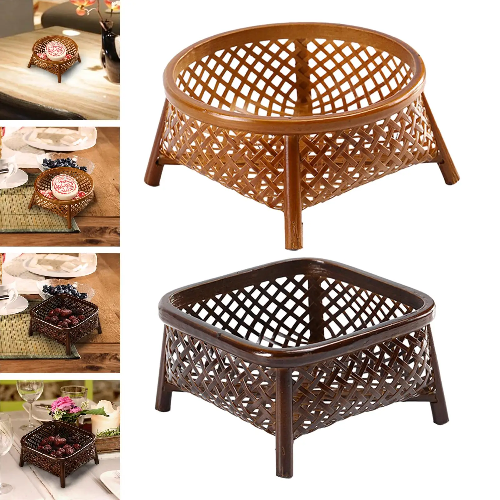 Декоративная корзина из бамбука для фруктов, закусок и печенья, поднос для сервировки в гостиной, на пикнике, обеденном столе, в ресторане
Декоративная корзина из бамбука для фруктов, закусок и печенья, поднос для сервировки в гостиной, на пикнике, обеденном столе, в ресторане