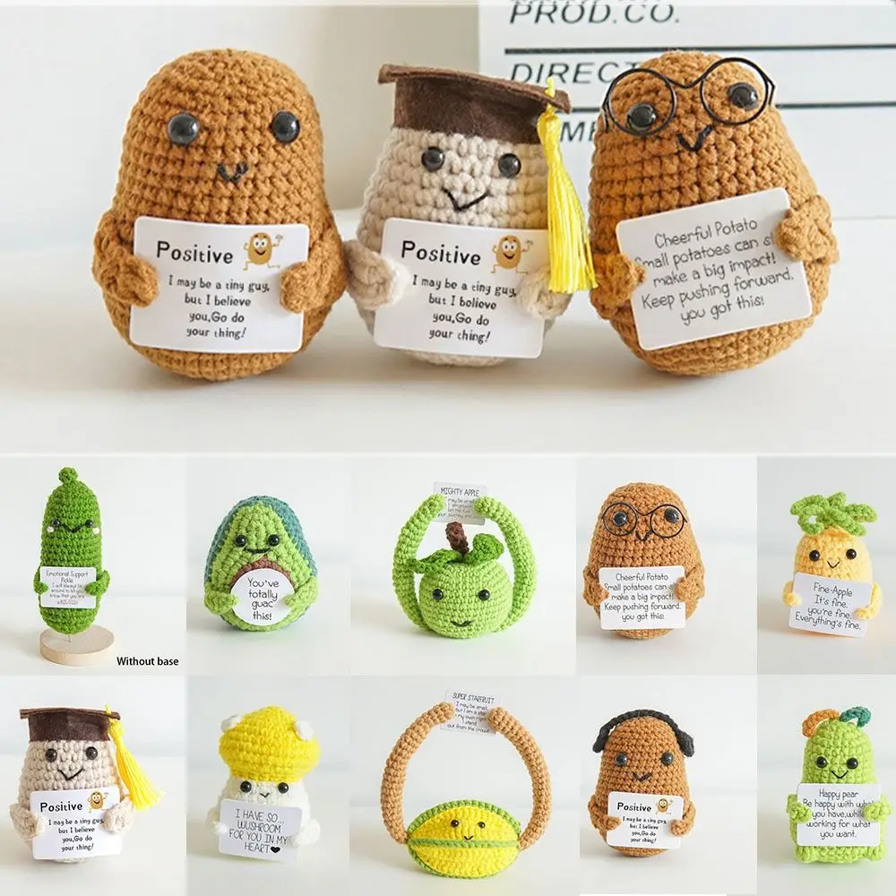 Office Decor Funny Positive Potato with Positive Affirmation Card Ornaments Knitted Potato Doll Handmade Home Decoration
Office Decor Funny Positive Potato with Positive Affirmation Card Ornaments Knitted Potato Doll Handmade Home Decoration